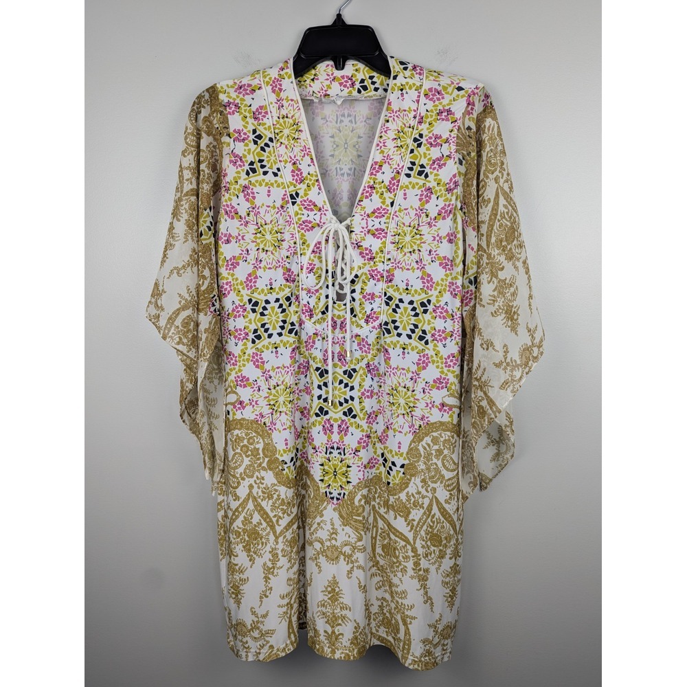 ANALILI Women's Retro Boho Paisley Print Tunic Dress S Fairy Cottage Core Y2K